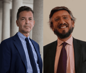 Pedersoli e Allen & Overy nell’ingresso di Fii in Fonderie di Montorso